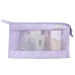 Eco-Friendly Promotional Zipper Transparent Polyester Mesh Cosmetic Bag