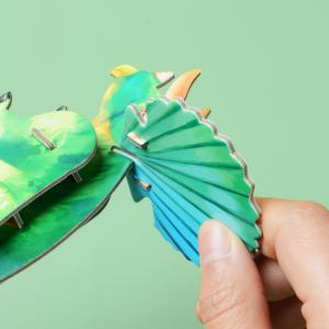 Wholesale Hands Craft DIY 3D Cardboard Preschool Jigsaw Puzzle 4 Themes Brain Teaser Set from china suppliers