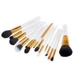 White Gold Jessup 15 Pcs Makeup Brush Set dense Handcrafted