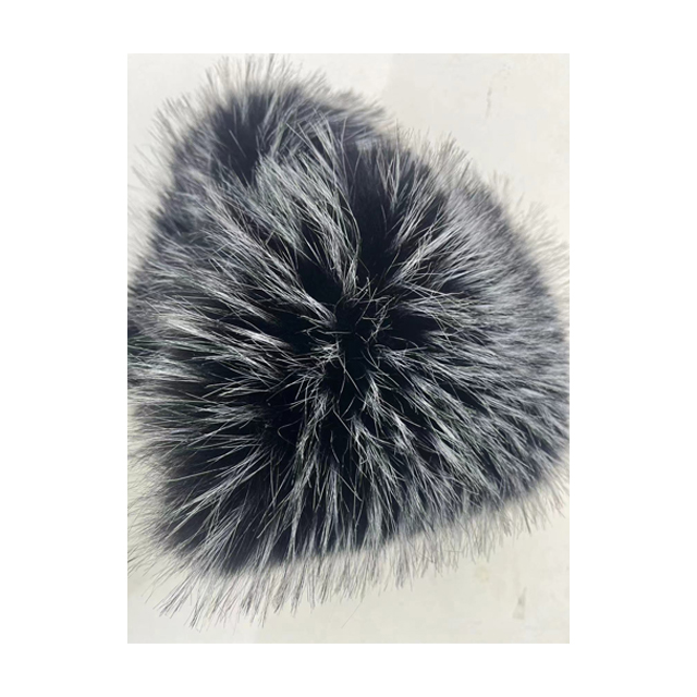 Soft and Luxurious High Pile Faux Fur Collar in Black with Orange Yellow Tip Dye