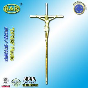Wholesale Funeral cross plastic cross crucifix DP008 for coffin decoration Plasticos cruces con cristo size 45*19cm from china suppliers