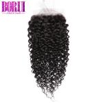 Free Part Human Hair Lace Closure Deep Curly With Baby Hair Length 8-24