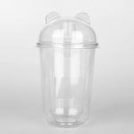 Clear Pet Plastic Dessert Custom Printed Plastic Cups , Disposable Party Cups
