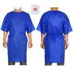 Lightweight 35gsm PP Disposable Gown Contact Isolation Lab Gown
