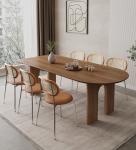 Modern Nordic Home Furniture Solid Wood Rectangular Dining Table with Walnut