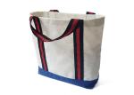 White And Blue Canvas Tote Bags Grocery Reusable Canvas Shopping Bags