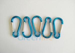China Fashion Lake Blue Aluminum Carabiner Clips 5CM Gourd Shape Carabiner Holder With Silver Pole on sale