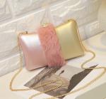 2016 new phone bag plush Night female fashion evening bag hit the color tide