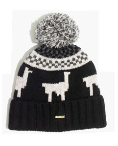 Wholesale 7GG 100 Wool Knitted Pom Pom Hat Jacquard Style For Women Intarsia Construction from china suppliers