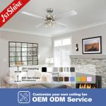 Soundless 50HZ Living Room Ceiling Fan With Light Four MDF Blade