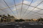 Strong Durable Fire Retardant Storage Tents Black Aluminum Frame Industrial Tent