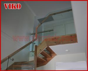 Wholesale Double Steel Plate Staircase VK59S Tread beech ,Railing tempered glass, Handrail beech Stringer,carbon Tempered Glass, from china suppliers