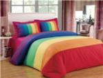 Rainbow Energetic Bedding 7-Color Duvet Cover 4pcs Set Polyester Cotton Bedding