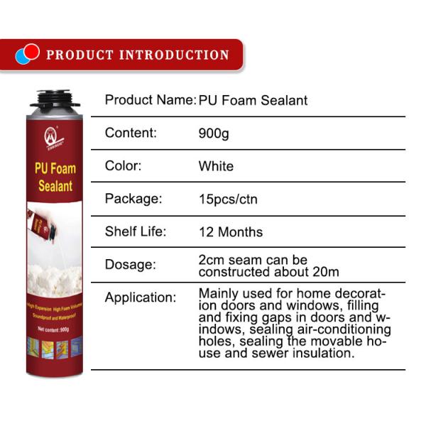 750ML Insulation Pu Foam One Component Polyurethane Foam General Purpose Water Resistance
