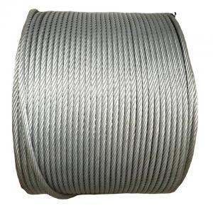 China 8mm 12mm 20mm 32mm Stainless Steel High Carbon Galvanized Wire Rope 6x37 FC IWRC on sale