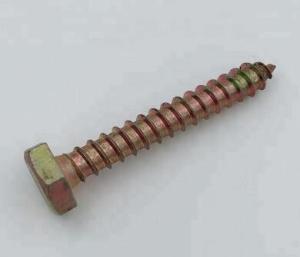 Wholesale Carbon Steel Self Tapping Screws Hex Head Wood Screw Type H Cross Recess DIN571 from china suppliers