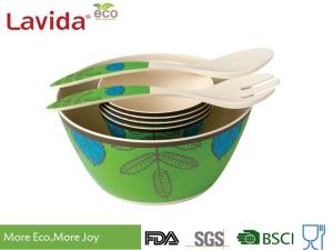 Wholesale Reusable Melamine Salad Bowl Set Environmental Friendly With Serving Fork Spoon from china suppliers