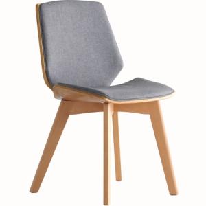Wholesale Commercial Economy Fabric Dining Chair with Solid Wood Legs and Modern Fabric Design from china suppliers