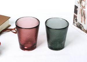 Wholesale Hand Pressed 95mm Colored Glass Candle Holder With Customized Logo from china suppliers