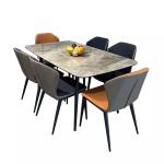 OEM European Style Rectangular Dining Table Set Marble Dining Room Furniture