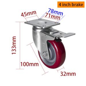 Wholesale EDL Medium Duty 4inch 150kg Plate TPU Caster by Rigid, Swivel and Brake type from china suppliers