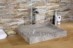 White Marble Bathroom Vanity With Vessel Sink Elegant Sleek Save Floor Space