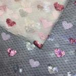 Love Floral Star Embroidery Beaded Mesh Fabric Glitter Sequins Tulle