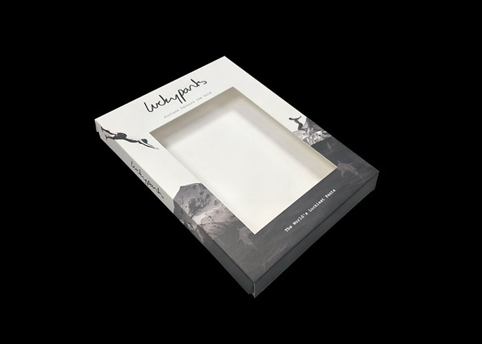 Logo Printed Pretty Gift Card Box , Rigid Clear Top Gift Boxes Transparent Window