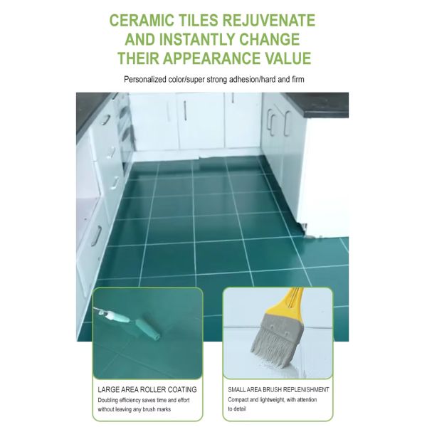 Long Lasting Fast Drying Waterproof Water-based Tile Paint for Bathroom and Kitchen Renovation