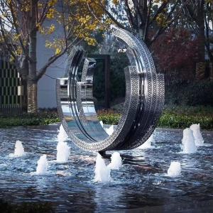 Wholesale Large Size Metal Stainless Steel Morning Glory Water Fountain Sculpture from china suppliers