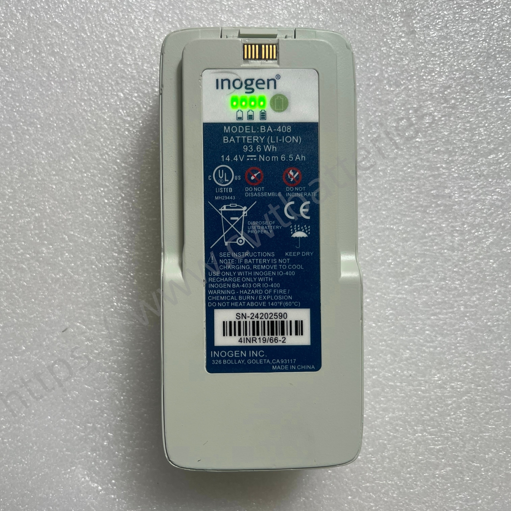 Wholesale Inogen One G4 BA-408 14.4V 6.5Ah 93.6Wh Rechargeable Lithium Ion Medical Battery with Long Battery Life for Portable Oxygen Machines from china suppliers