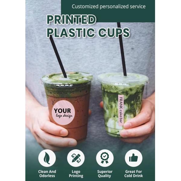 Lesense ODM Clear Takeaway Ice Coffee Bubble Tea Cup Disposable 16oz 32oz PET Plastic Cup