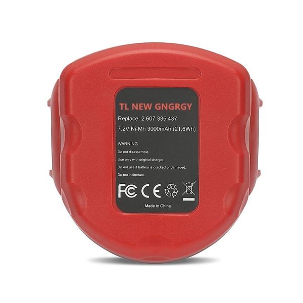 Rechargeable 3.0mAh Bosch 7.2 V Battery Ni-CD Ni-MH 2 607 335 437 , 2 607 335