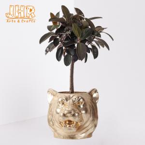 Wholesale 44x40x38cm Clay Flower Pots Antique Bronze Plant Lion Statue Tabletop Planter from china suppliers