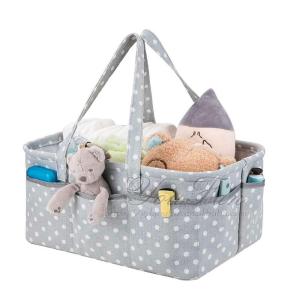 Wholesale Cotton Canvas Baby Diaper Caddy , Modern Portable Nappy Organiser Caddy from china suppliers