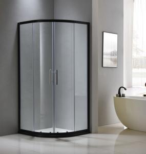 Wholesale Black aluminium shower enclosure 1000*1000 with two sliding doors and two fixed panels from china suppliers