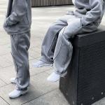 Custom High Quality Blank Flared Sweatpants and Hoodie Set Unisex Cotton Stacked