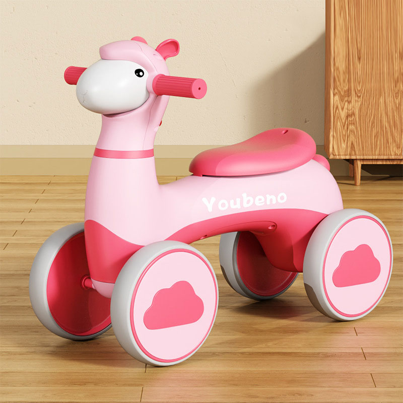 Four-Wheeled Children's Stroller Toddler Balance Bike Car Learning Toy for Boys Girls