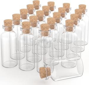 Wholesale Cork Stopper Glass Bottles Mini Transparent Glass Bottles Glass Favor Jars, 100ml Bottles with Cork Lids, Mini Jars from china suppliers