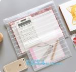 Fashion Colored Mesh Office Stationery A4 Clear Folder with Zipper, Promotional