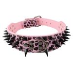 Durable Handmade Dog Leather Leashes , Genuine Leather Collar Sharp Spiked