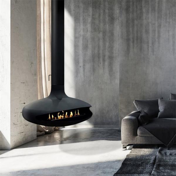 Freestanding wood burning fireplace indoor steel stove heating decorative round