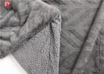 Custom Faux Animal Fur Blanket Gray Knitted wave Embossed Winter Eco - Friendly