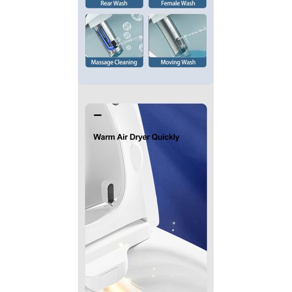 ARROW Luxury Smart Toilet with Heated Seat Remote Control and Self-cleaning Glaze Intelligent Bidet Toilet