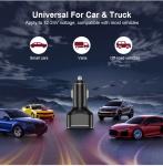 30W PD Fast 3 USB Car Charger QC3.0 Universal For IPhone 12V 1.5A