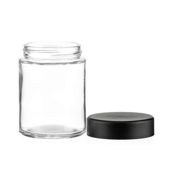 Child Resistant 4 Oz Glass Bottle Different Size Glass Jar With Black Lid