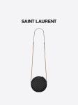 Grained Embossed Leather Branded Messenger Bag YSL Vinyle Round Camera Bag V