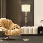 Fabric Metal White Gold 59" Modern Floor Light Indoor Decoration