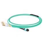 2m (7ft) MTP Female to 4 LC UPC Duplex OM3 50/125 Multimode Fiber Breakout Cable
