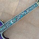 Custom LP Semi Hollow body Electric Guitar with F holes, Abalone Flower inlaid
